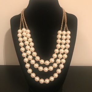 3 layer faux pearl necklace